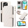 Funda acolchada de lujo para Honor X5c Plus - Estilo Cartera - Blanca