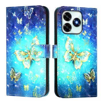 Funda tipo billetera Honor X5c Plus Wonder Series - Mariposas Doradas