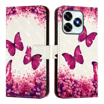 Funda Wonder Series Wallet para Honor X5c Plus - Rosa Mariposas