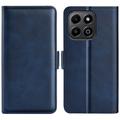 Funda tipo cartera con cierre magnético para Honor X6b - Textura de becerro - Azul