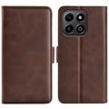 Funda billetera con cierre magnético Honor X6b - Textura de becerro - Marrón