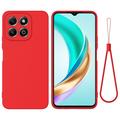 Honor X6c Funda de silicona líquida con correa de mano