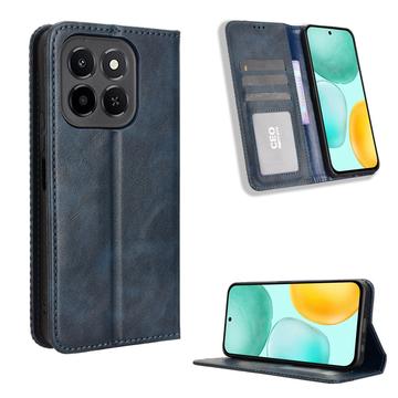 Funda con Cierre Magnético Retro para Honor X6c - Estilo Cartera - Azul