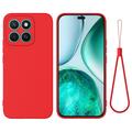 Honor X8c Funda de silicona líquida con correa de mano