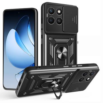 Funda híbrida con anillo giratorio y protector de cámara para Honor X8c