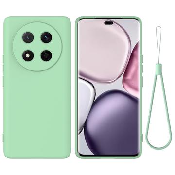 Honor X60 Pro/X9c/Magic7 Lite Funda de silicona líquida con correa de mano - Verde