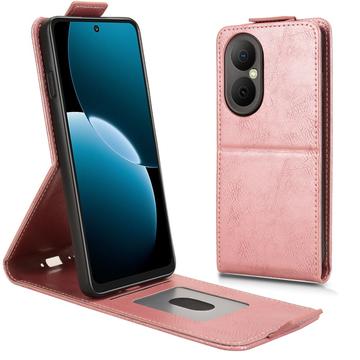 Funda abatible vertical con soporte Huawei Enjoy 80 - Oro rosa