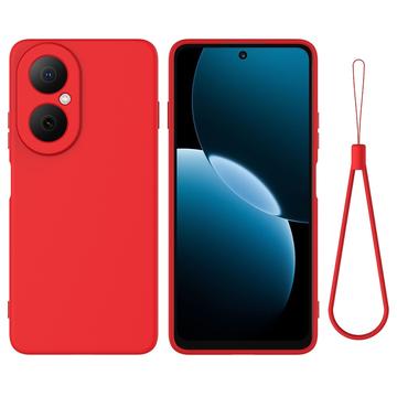 Huawei Nova Y73 Funda de silicona líquida con correa de mano