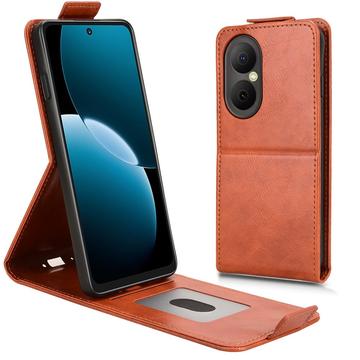 Funda abatible vertical con soporte Huawei Nova Y73 - Marrón