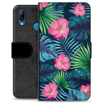 Funda Cartera Premium para Huawei P20 Lite - Flores Tropicales