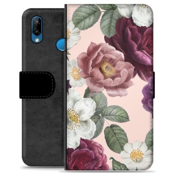 Funda Cartera Premium para Huawei P20 Lite - Flores Románticas