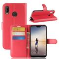 Funda con Cierre Magnético para Huawei P20 Lite - Estilo Cartera - Rojo