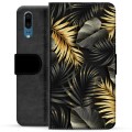 Funda Cartera Premium para Huawei P20 - Hojas Doradas