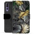 Funda Cartera Premium para Huawei P20 Pro - Hojas Doradas