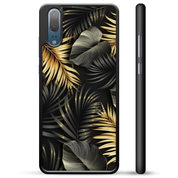 Carcasa Protectora para Huawei P20 - Hojas Doradas