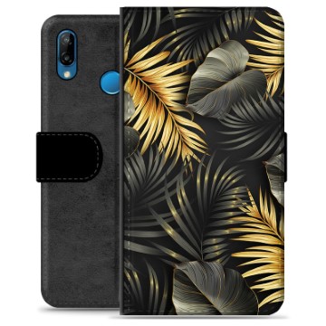 Funda Cartera Premium para Huawei P30 Lite - Hojas Doradas