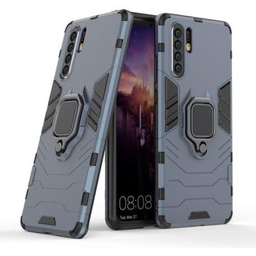 Carcasa Híbrida con Anillo Soporte para Huawei P30 Pro - Azul