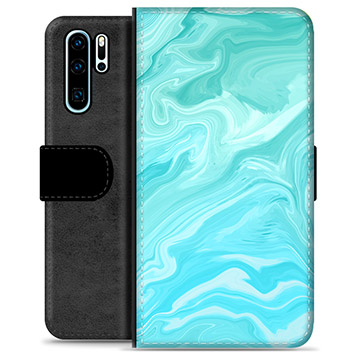 Funda Cartera Premium para Huawei P30 Pro - Mármol Azul