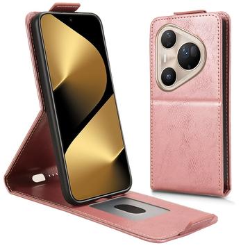 Funda abatible vertical con soporte Huawei Pura 80 Ultra - Oro rosa