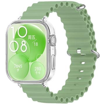 Correa deportiva de silicona con funda para Huawei Watch Fit 3 - Verde