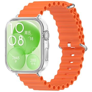 Correa deportiva de silicona con funda para Huawei Watch Fit 3 - Naranja