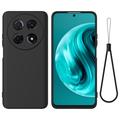 Huawei nova 13i Funda de silicona líquida con correa de mano - Negro