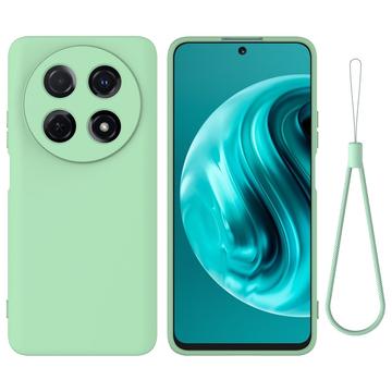 Huawei nova 13i Funda de silicona líquida con correa de mano - Verde