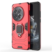 Carcasa Híbrida con Anillo Soporte para OnePlus 12 - Rojo