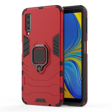 Samsung Galaxy A7 (2018) Hybrid Case with Ring Holder - Red