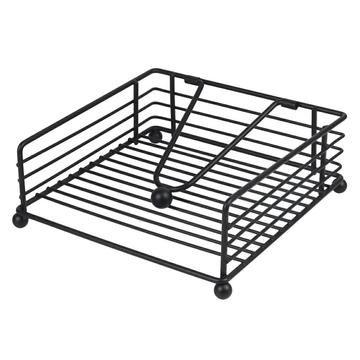 Servilletero de Hierro con Prensa de Papel - Negro