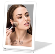 J17 Espejo de maquillaje LED portátil plegable con 3 aumentos