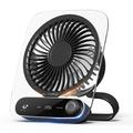 JF136 Ventilador portátil gran angular de sobremesa y colgante con 199 niveles de velocidad - Negro