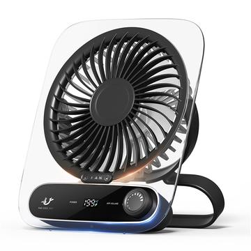 JF136 Ventilador portátil gran angular de sobremesa y colgante con 199 niveles de velocidad - Negro