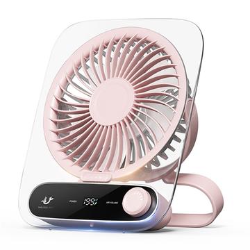 JF136 Ventilador portátil gran angular de sobremesa y colgante con 199 niveles de velocidad - Rosa