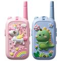 JK200 Video Walkie-Talkie Infantil con Cámara - 2 Pcs. - Unicornio rosa / Dinosaurio azul