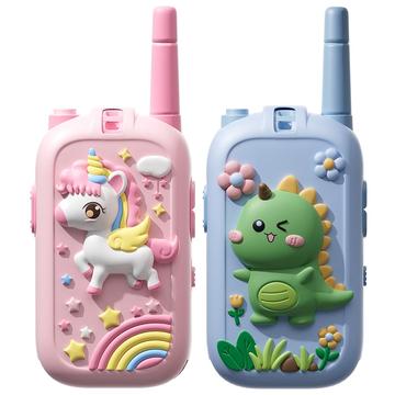 JK200 Video Walkie-Talkie Infantil con Cámara - 2 Pcs. - Unicornio rosa / Dinosaurio azul