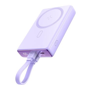 JOYROOM JR-PBM01 PD 20W 10000mAh Phone Power Bank Cargador magnético inalámbrico con cable incorporado / Kickstand - Purple