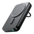 JOYROOM JR-W050 20W PD3.0 Fast Charging Power Bank 10000mAh Cargador Magnético Inalámbrico Batería Externa con Anillo Soporte Kickstand - Negro