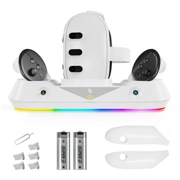 JYS MQ001 Para Oculus / Meta Quest 3 magnético de carga de luz RGB VR auricular de visualización de pie VR Accesorios (Embalaje abierta - Bulk Satisfactorio)