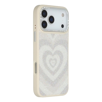 Funda híbrida magnética con diseño de corazón Jaucase para iPhone 17 Pro Max - Blanco