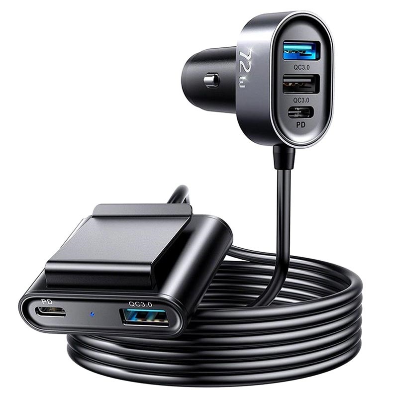 Cargador Rápido de Coche Joyroom JR-CL05 5-Port - 2x PD USB-C, 3x QC3.0 USB  - 72W