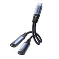 Joyroom SY-C03 Adaptador de audio 2 en 1 - Negro