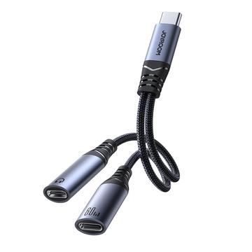 Joyroom SY-C03 Adaptador de audio 2 en 1 - Negro