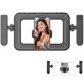 Luz anular portátil K03 con soporte para móvil - Negro