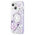 Funda Híbrida para iPhone 14 - Kingxbar Butterfly Shiny - Púrpura