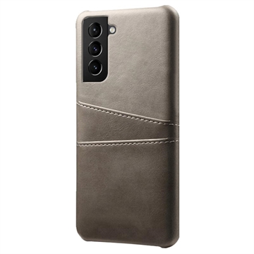 Carcasa de Plástico Recubierto con Ranuras para Tarjetas KSQ para Samsung Galaxy S22 5G - Gris