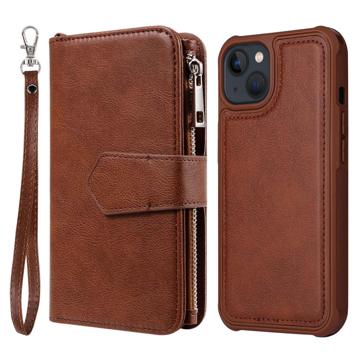 Funda Estilo Cartera KT Multifunctional Serie para iPhone 14 - Marrón