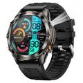 Reloj deportivo inteligente KT80 - Sumergible 3ATM, llamadas Bluetooth, pantalla táctil HD de 1.46", linterna integrada - Negro