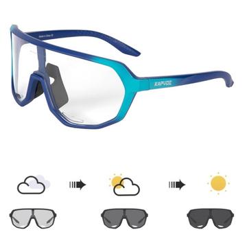 Gafas de ciclismo fotocromáticas KV FlexRide con lente transparente - Azul