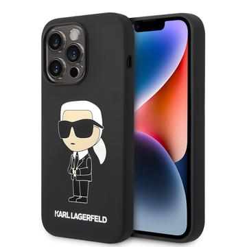 Funda de Silicona Karl Lagerfeld Ikonik para iPhone 15 Pro Max - Negro